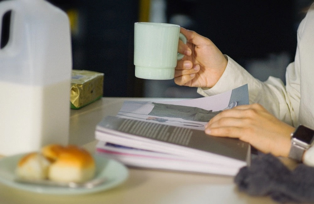 UNS Milk Glass Mug