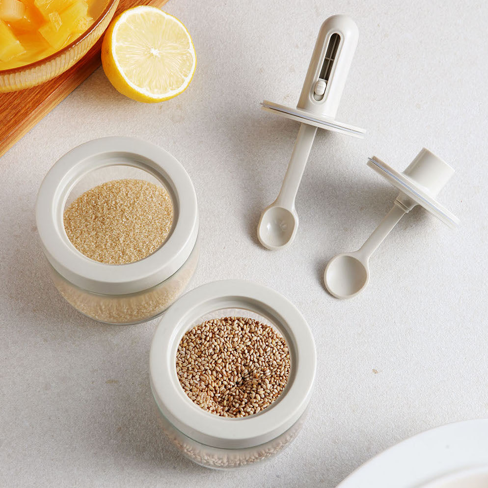 Glass Spice Jar with Spoon (2 Styles)
