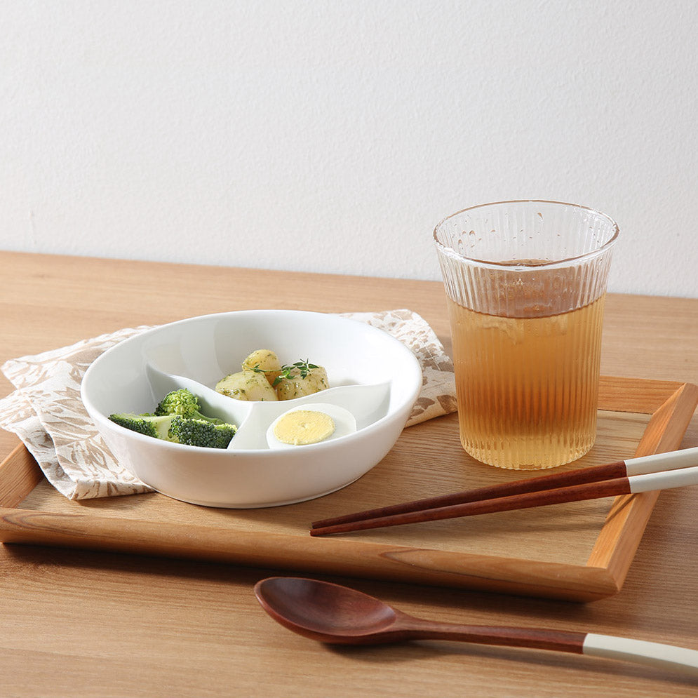 Ceramic Divided Side Dish Container with Lid