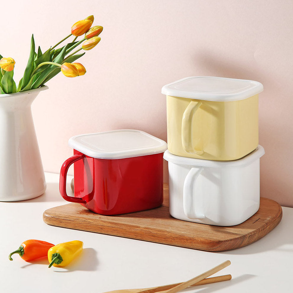 Enamel Canister Pot (2 Sizes) - NEW COLOR!