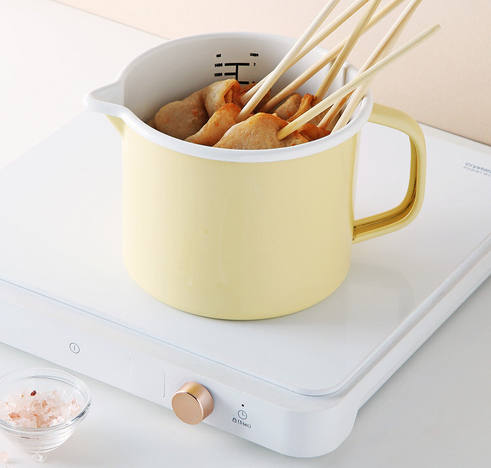 Enamel Canister Round Pot