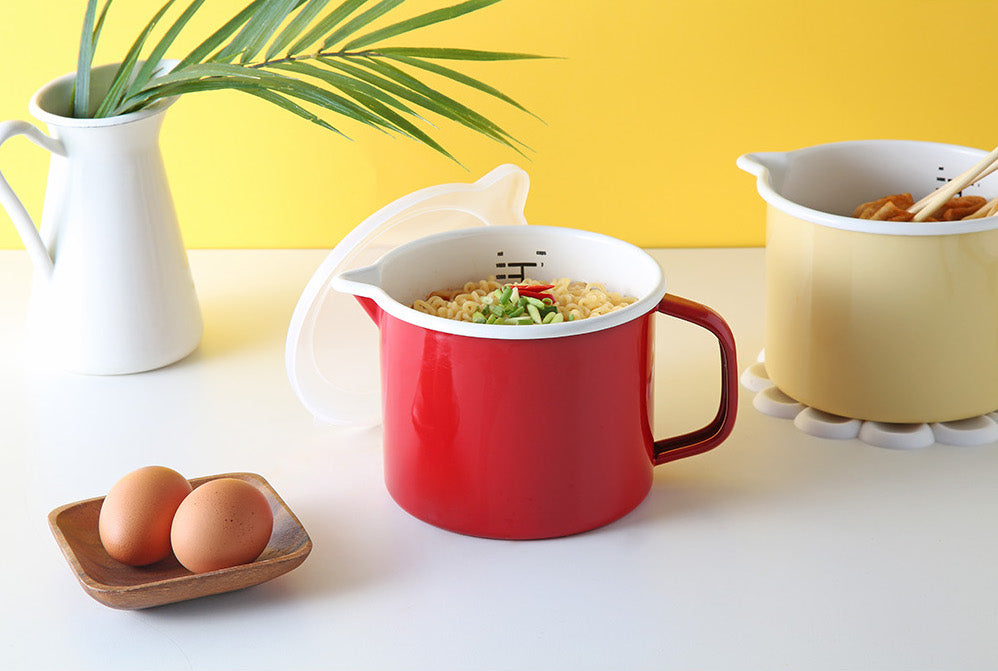 Enamel Canister Round Pot