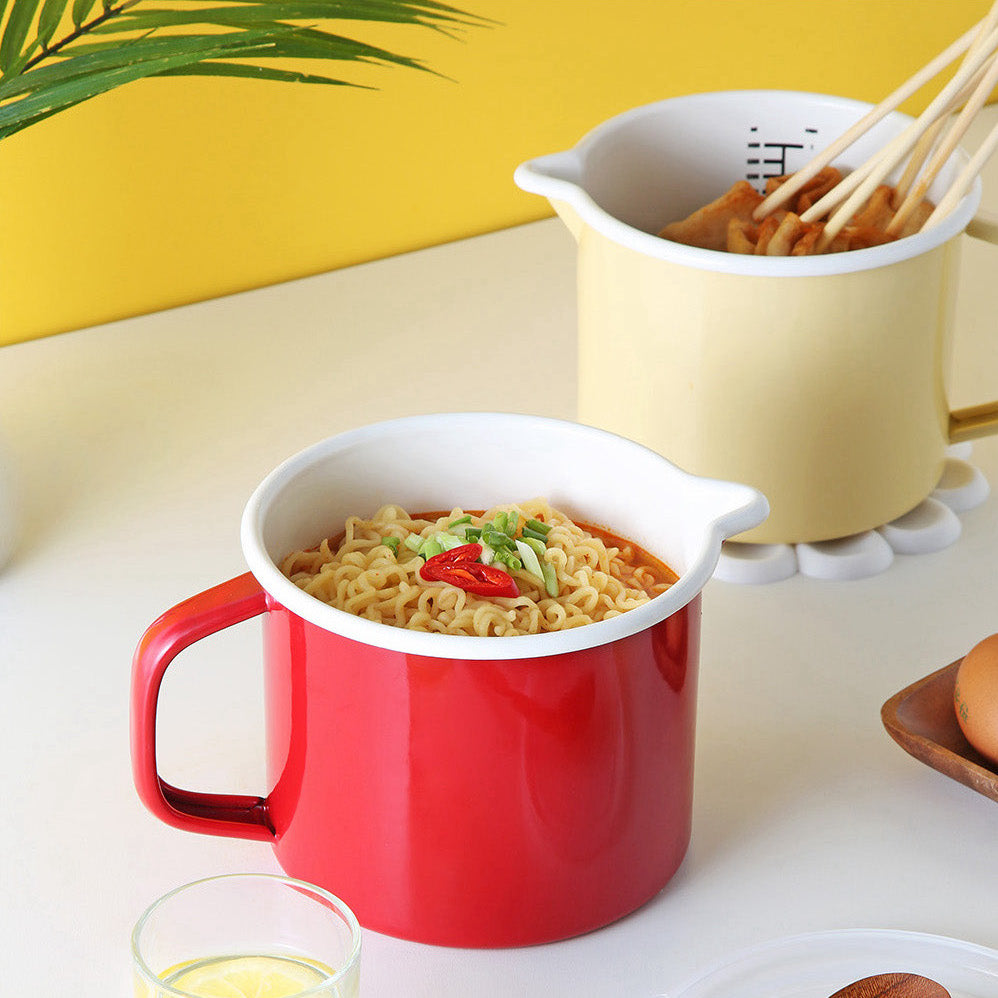 Enamel Canister Round Pot