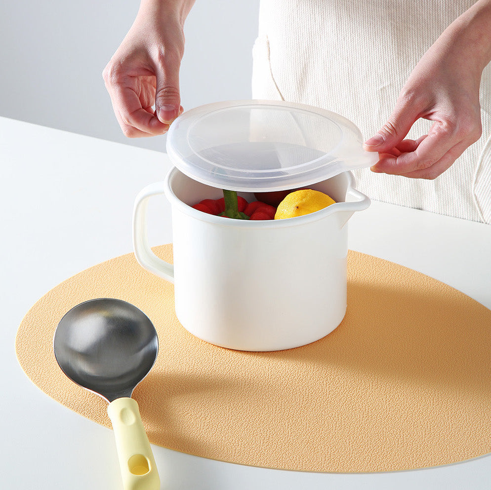 Enamel Canister Round Pot