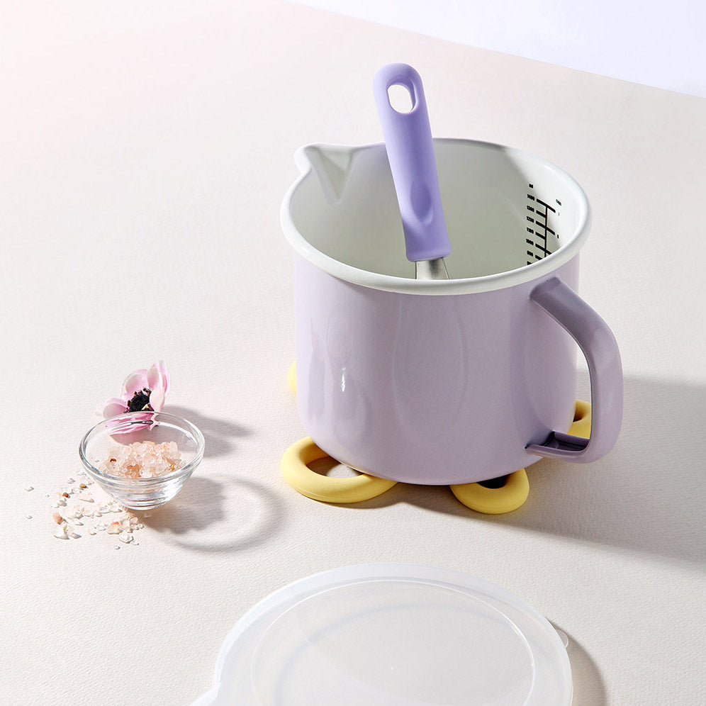 Enamel Canister Round Pot