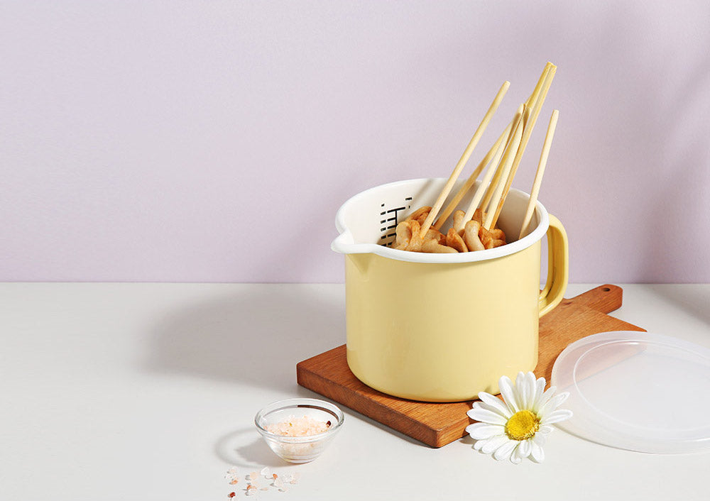 Enamel Canister Round Pot