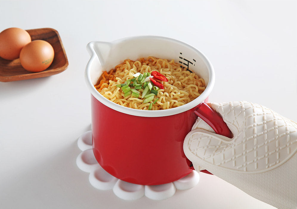 Enamel Canister Round Pot