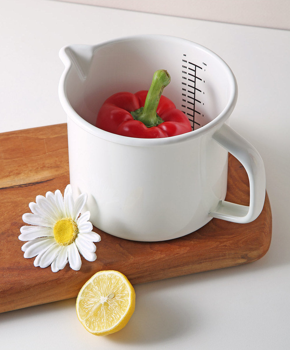 Enamel Canister Round Pot