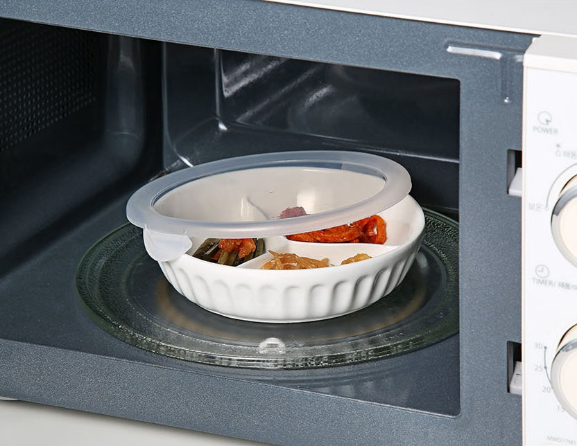 Ceramic Divided Side Dish Container with Lid (New Style!)