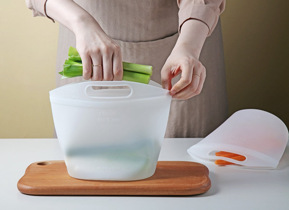 Silicone Zipper Bag with Handle (3p Set)