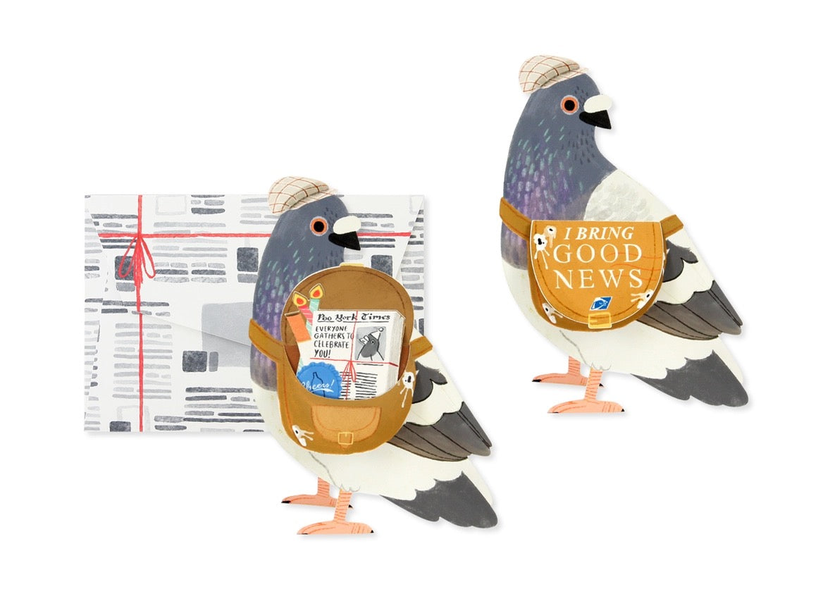 Messenger Pigeon Celebration Pop-up Card