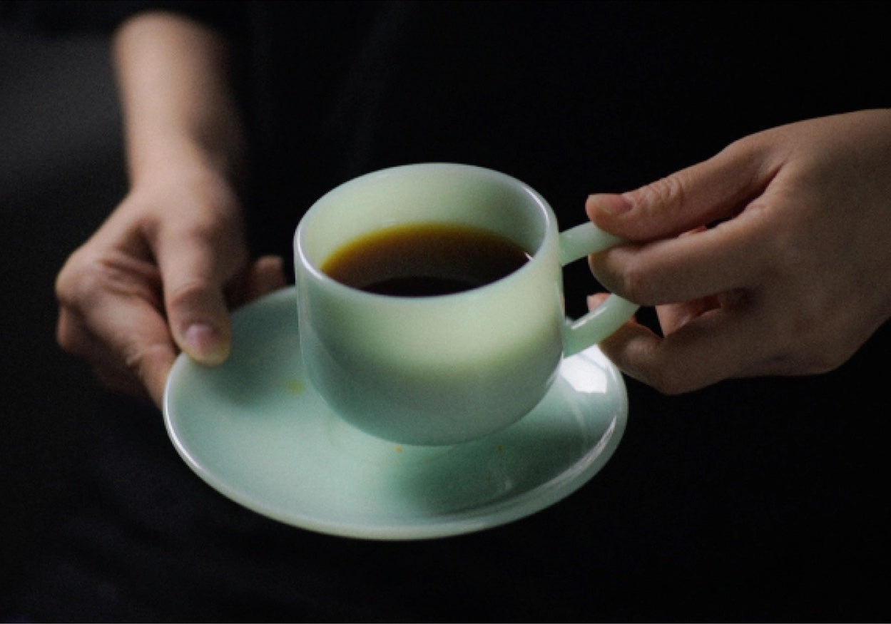 UNS Milk Glass Coffee Cup Set