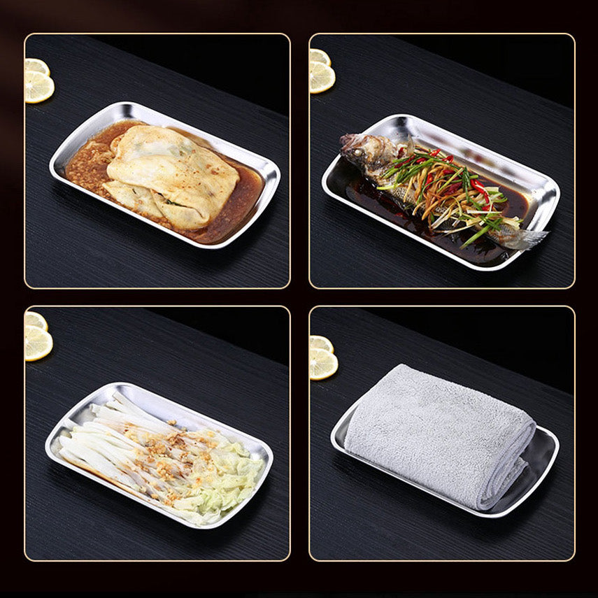 Stainless Steel Rectangular Plates (3 sizes)