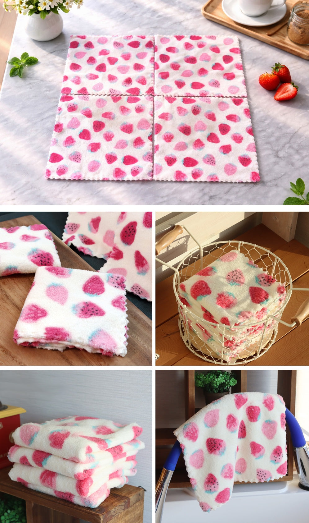 Patterned Soft Microfiber Towel (Pack of 4)