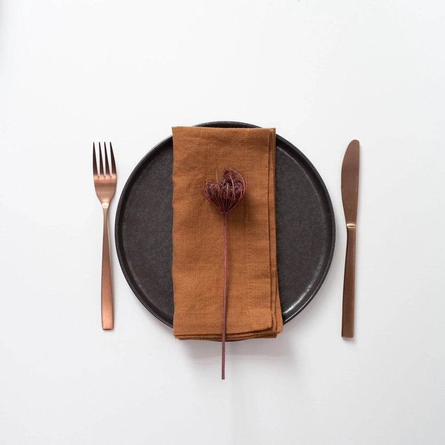 Solid Linen Napkins - Set of 2 (2 Colors)