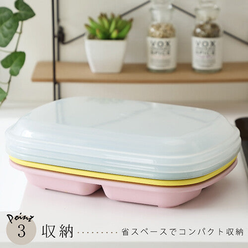 Pastel Divided Lunch Plate With Cover