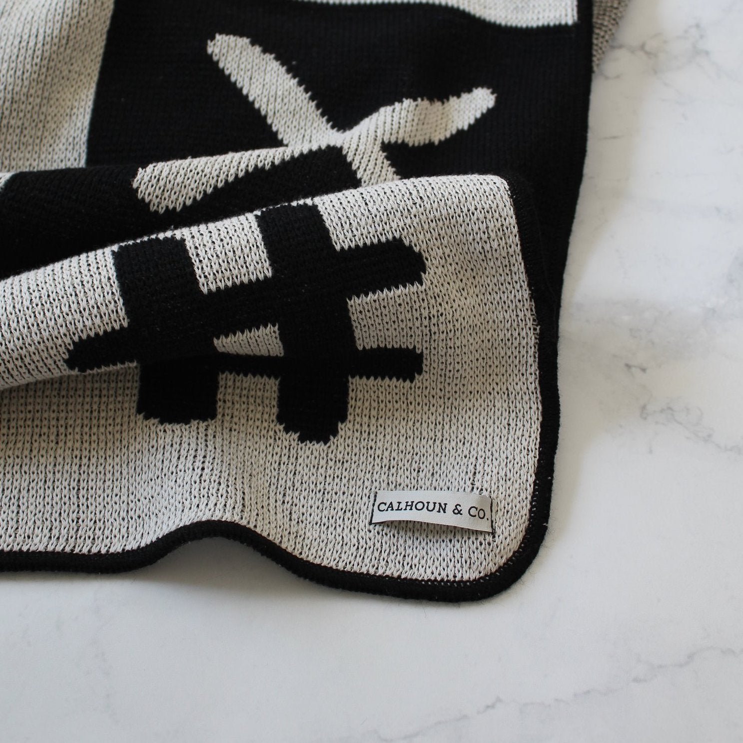 Alphabet Checkered Knit Blanket