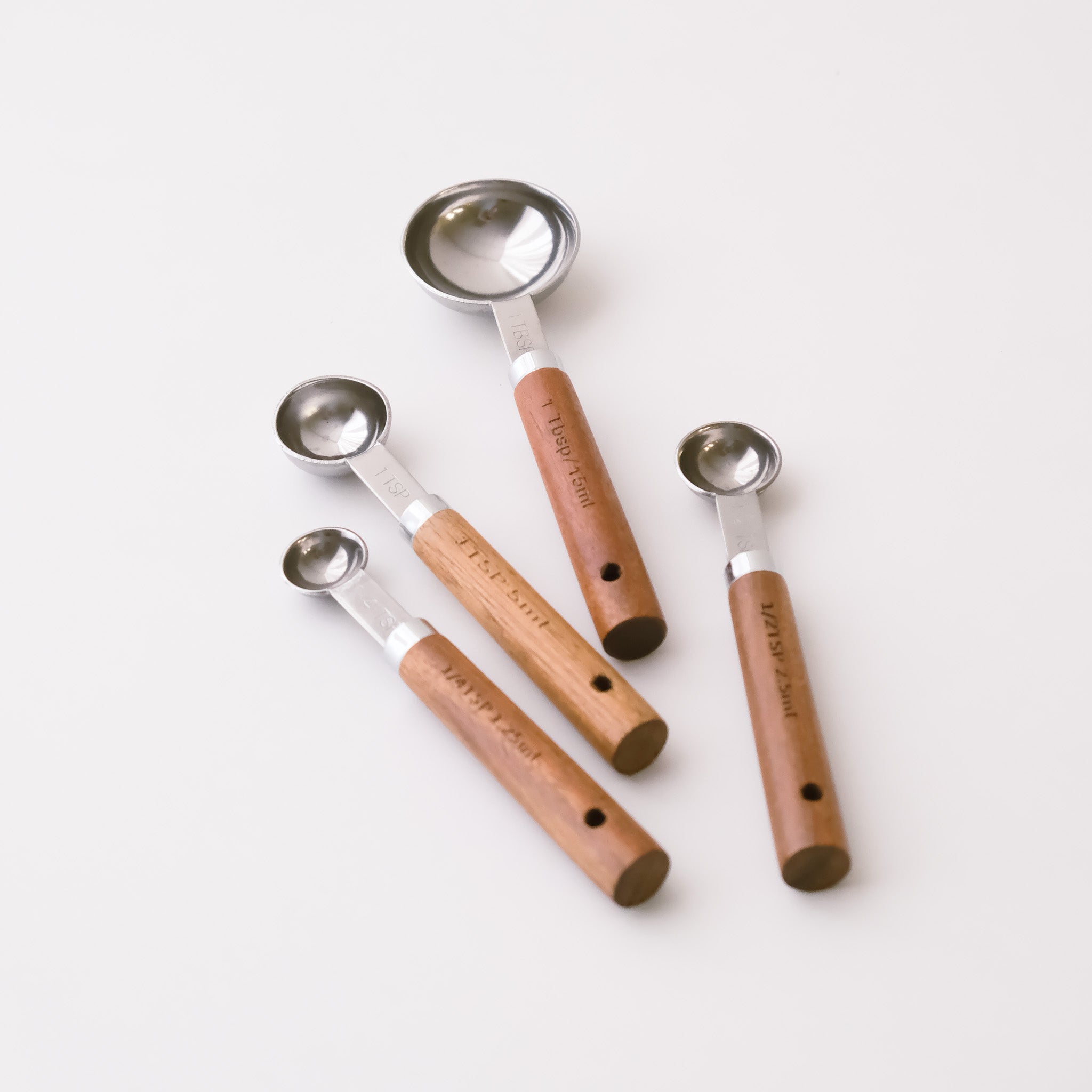 Silver Stainless Steel Measuring Cups & Spoons