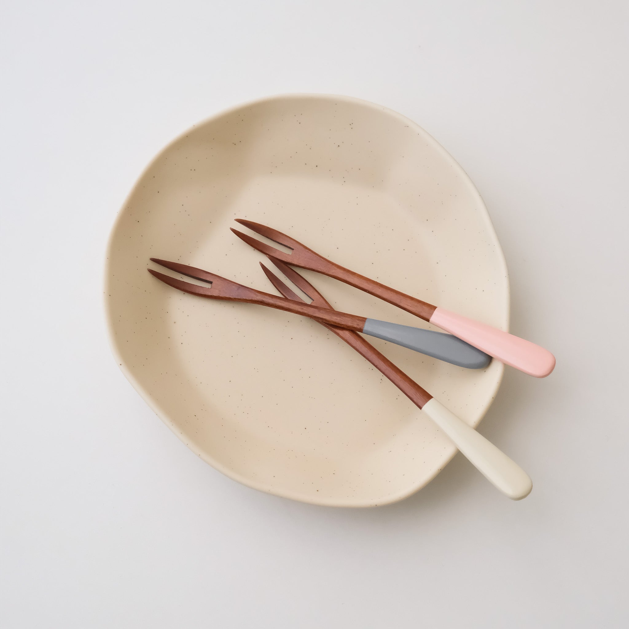 Modern Color Wood Fruit Fork