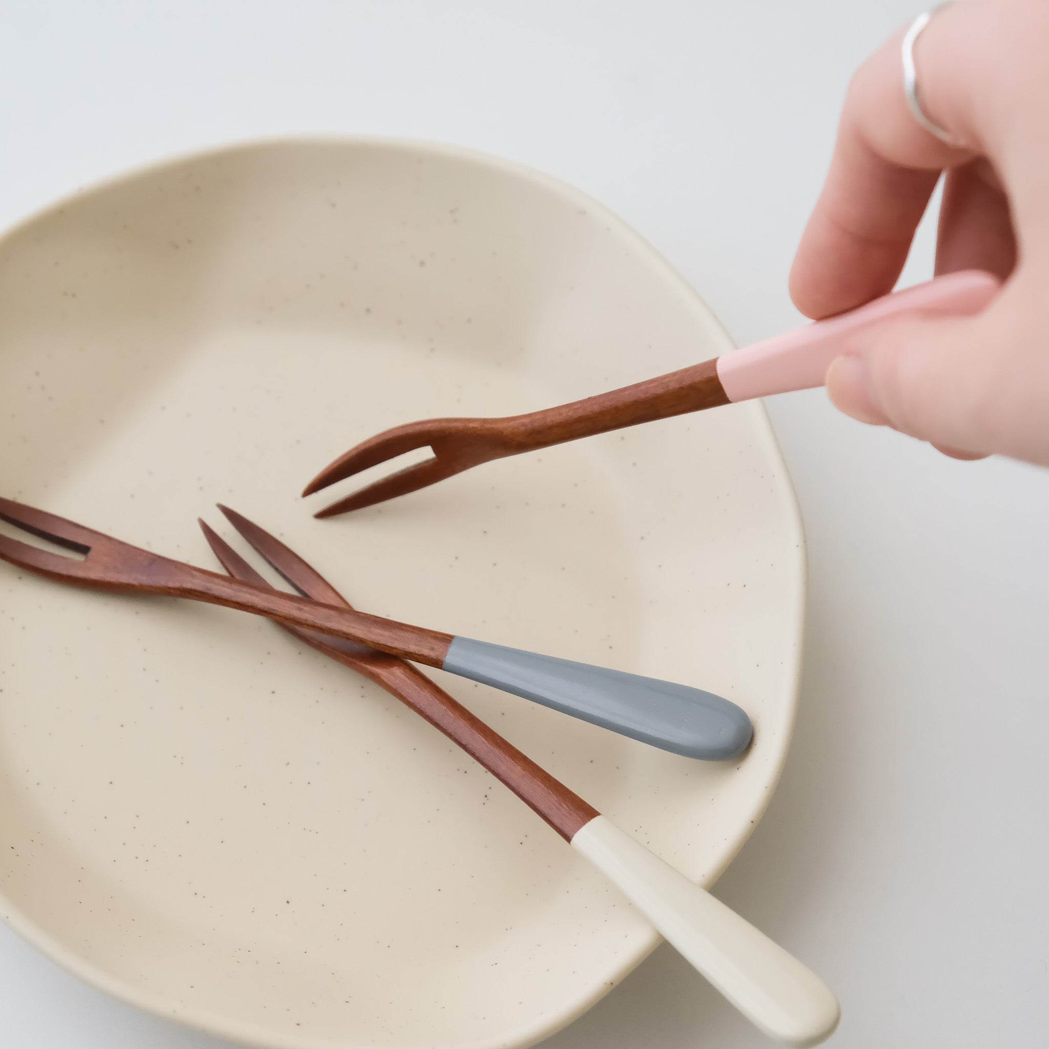 Modern Color Wood Fruit Fork