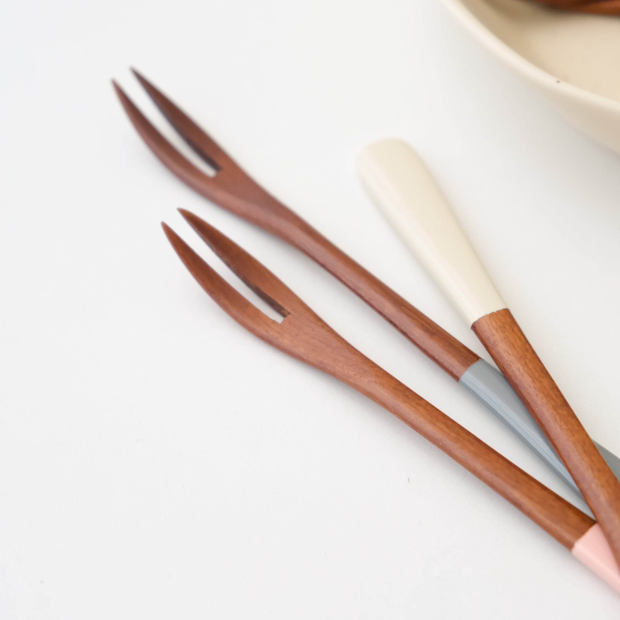 Modern Color Wood Fruit Fork