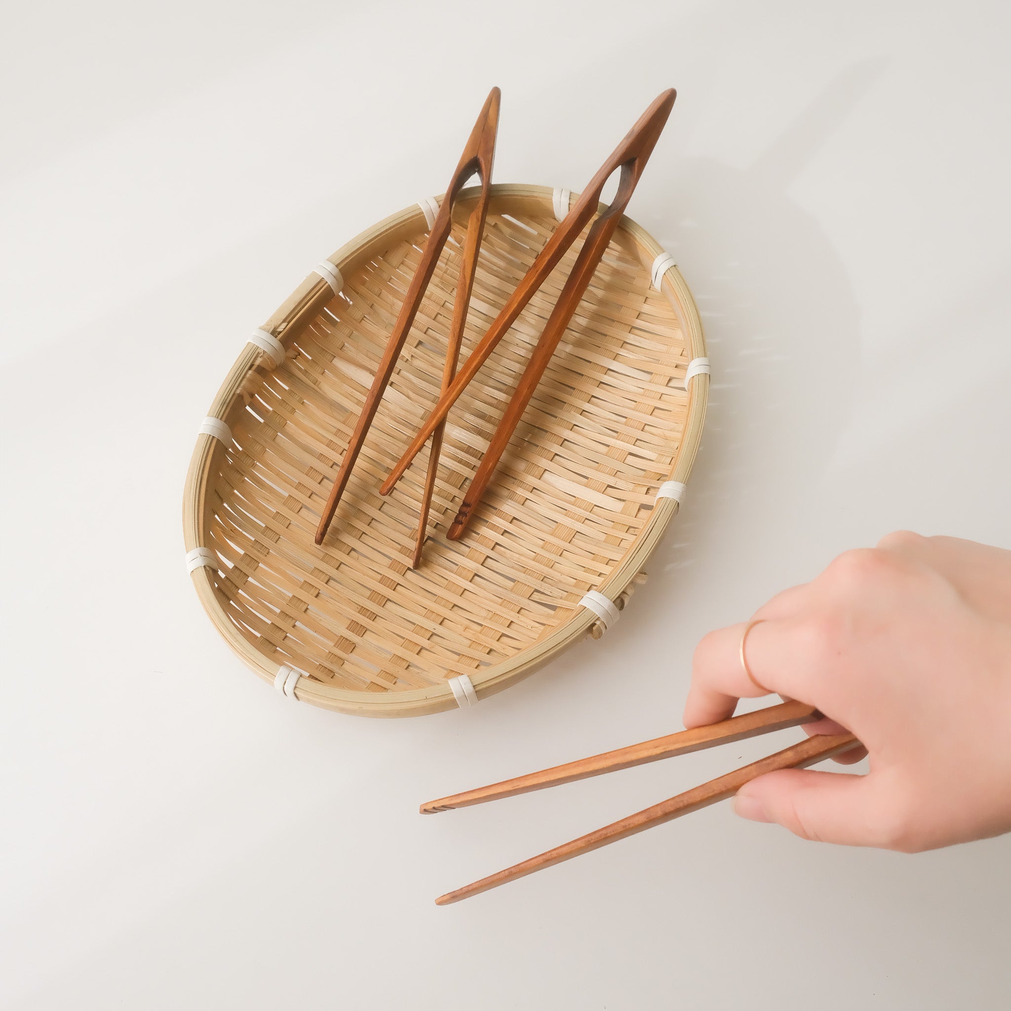 Natural Wood Tongs