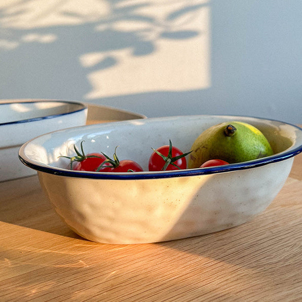 Epok Blue Rim Series - Deep Oval Bowl