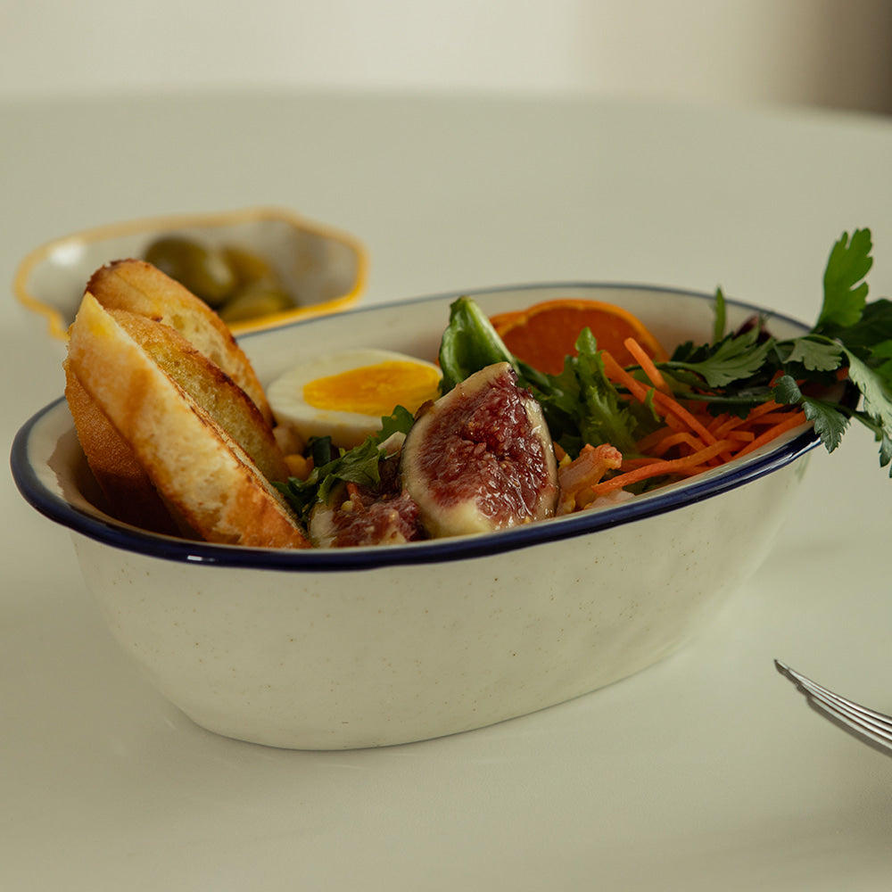 Epok Blue Rim Series - Deep Oval Bowl