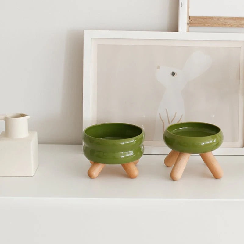 Elevated Ceramic Food Bowl