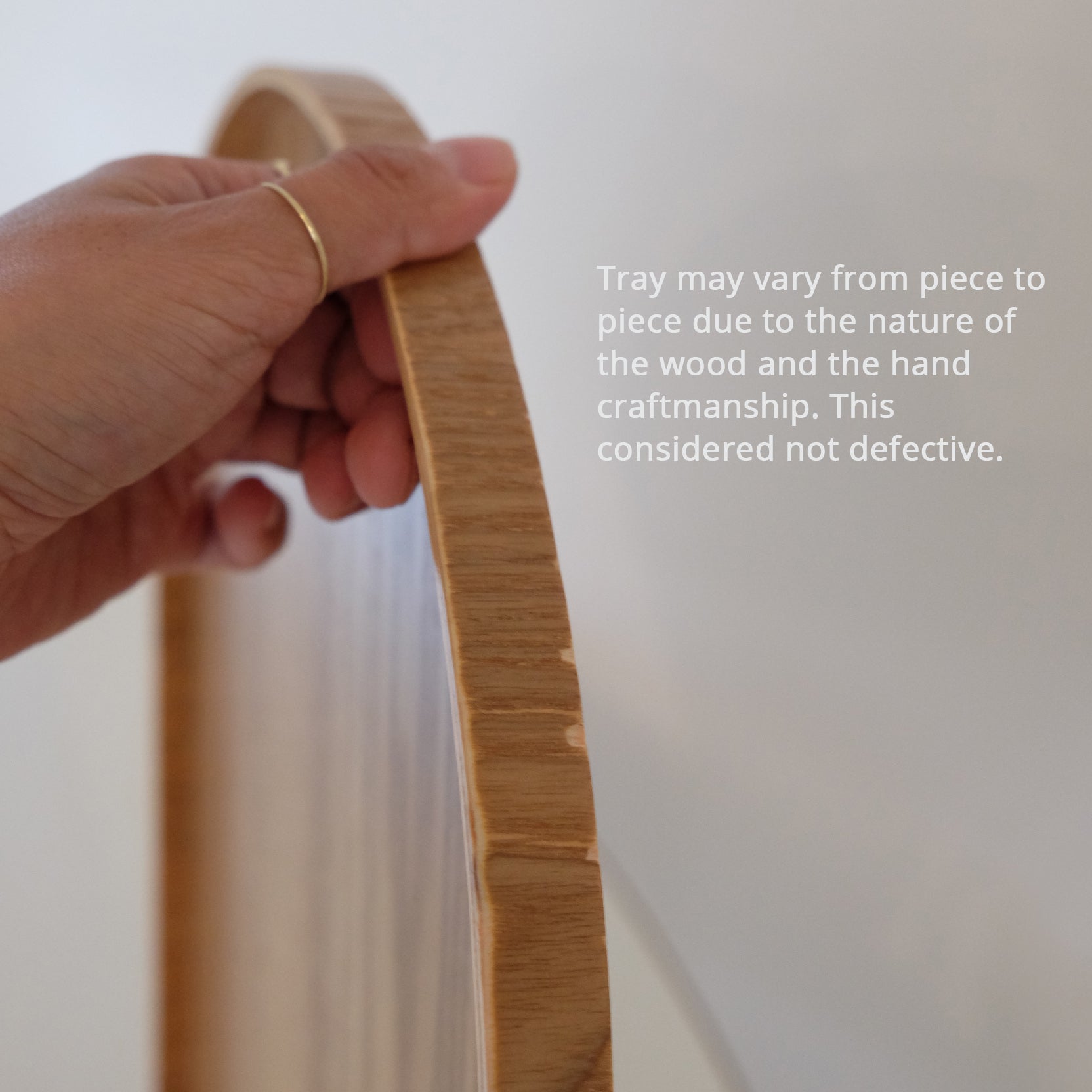 Half Moon Wood Tray - Light Brown