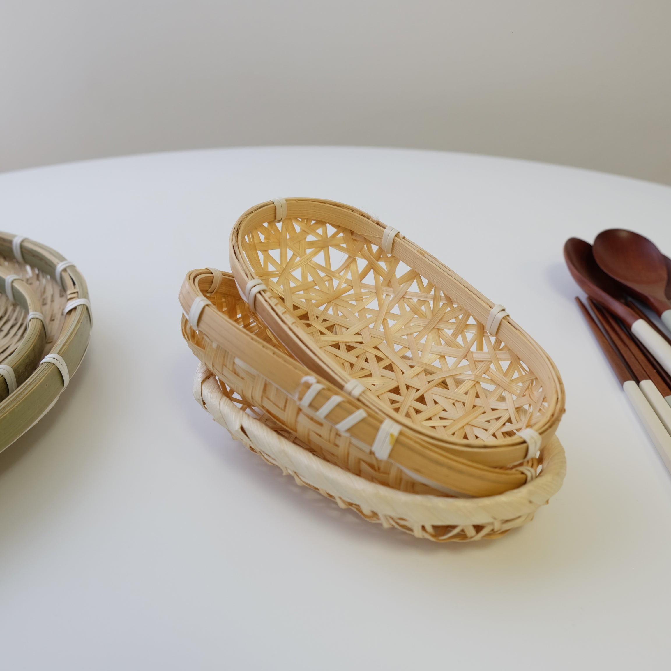 Bamboo Oval Mini Basket