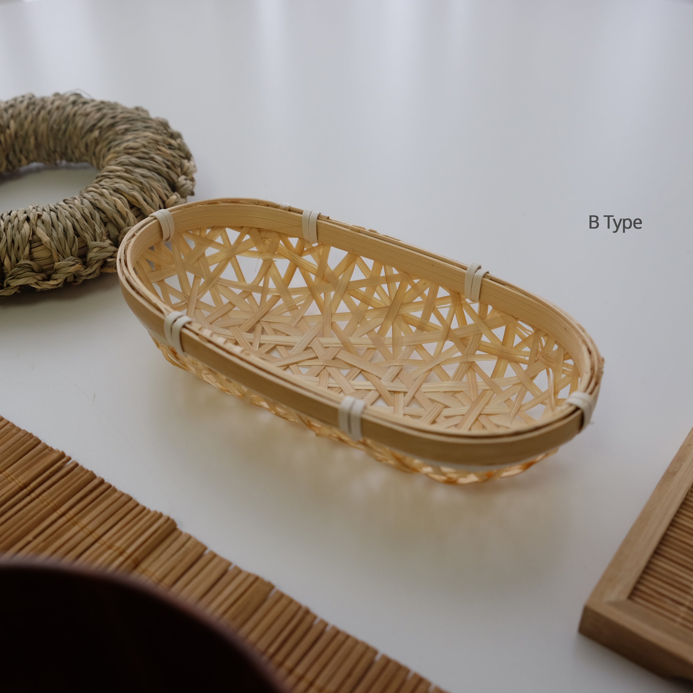 Bamboo Oval Mini Basket