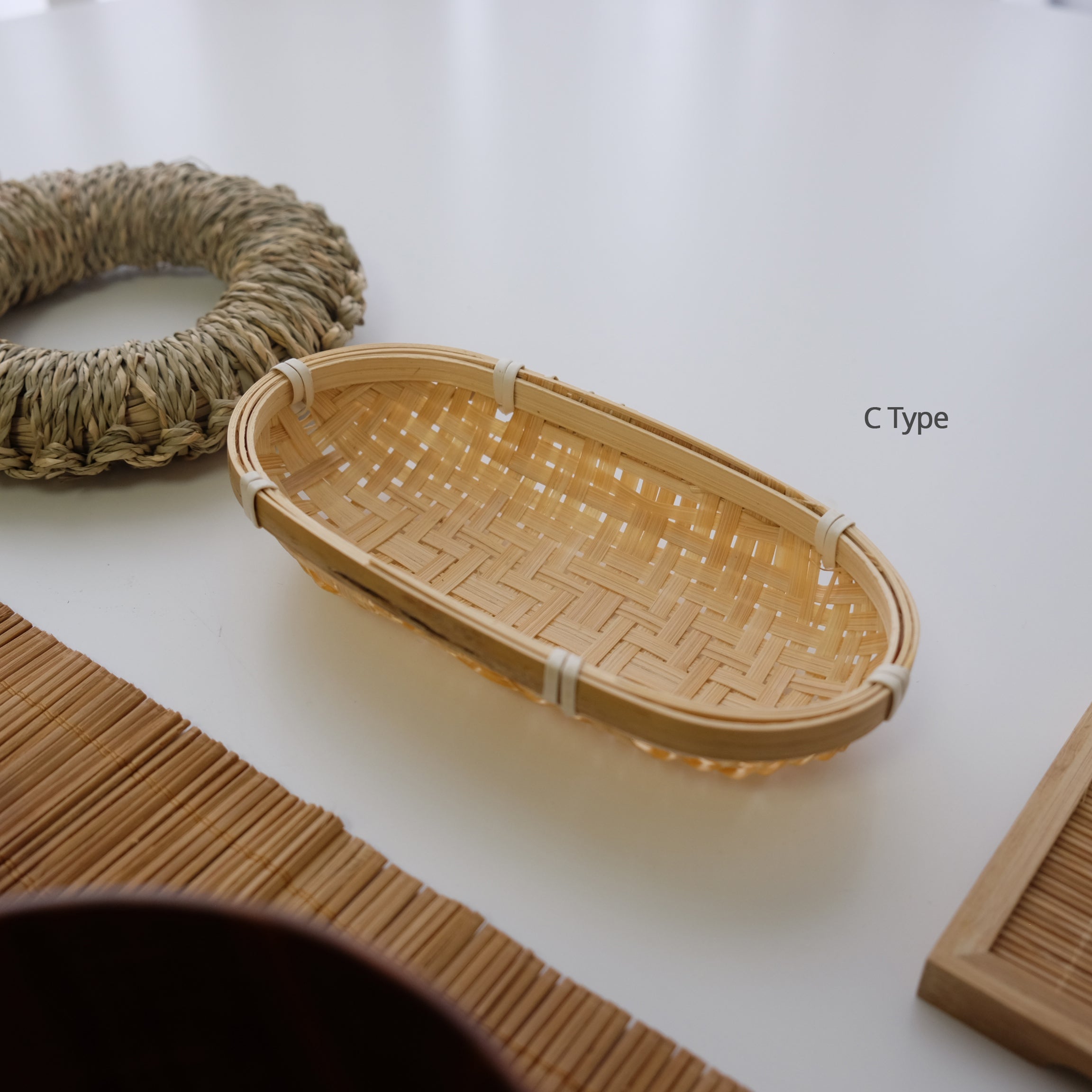Bamboo Oval Mini Basket