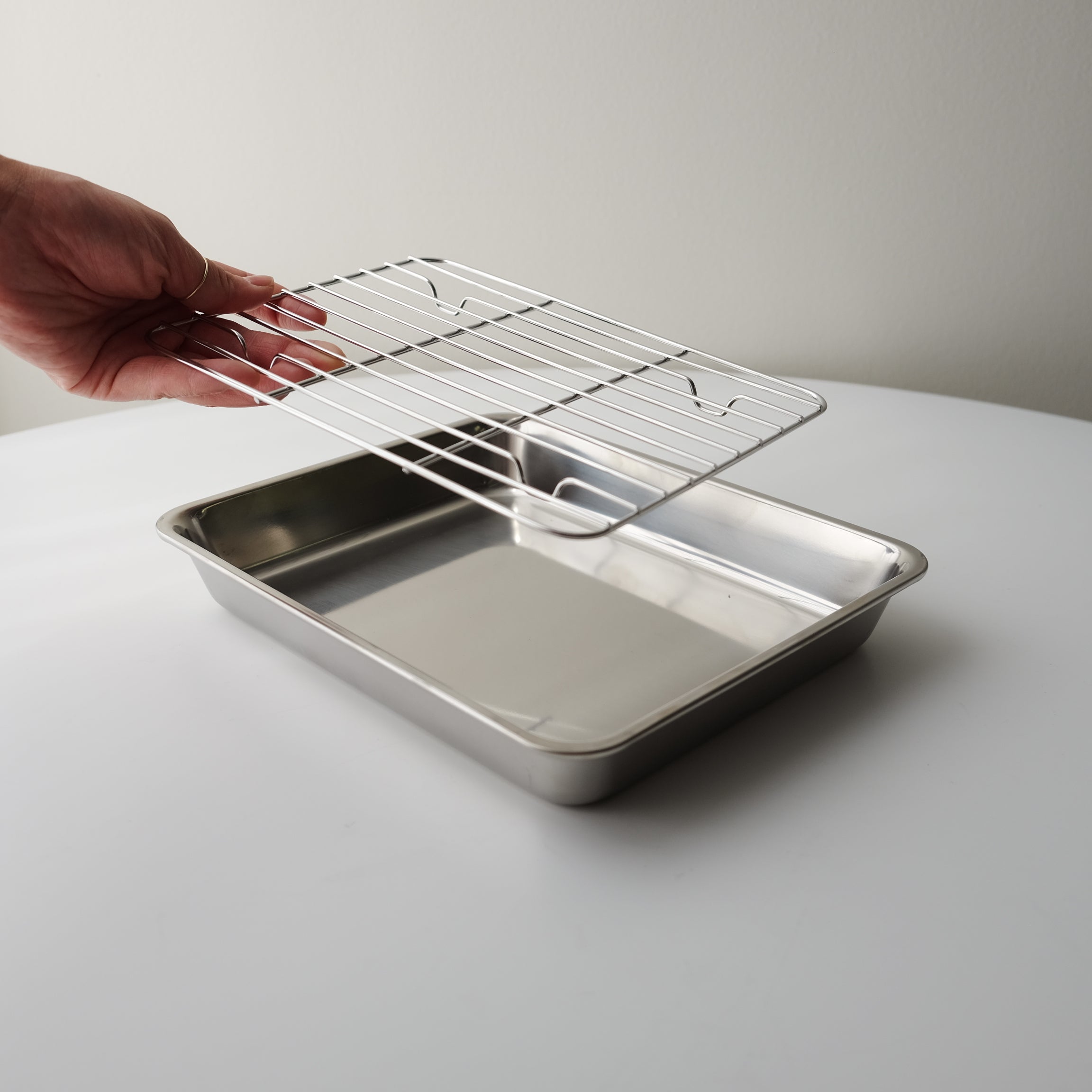 Stainless steel Cooking Tray and Rack Set (3 size)