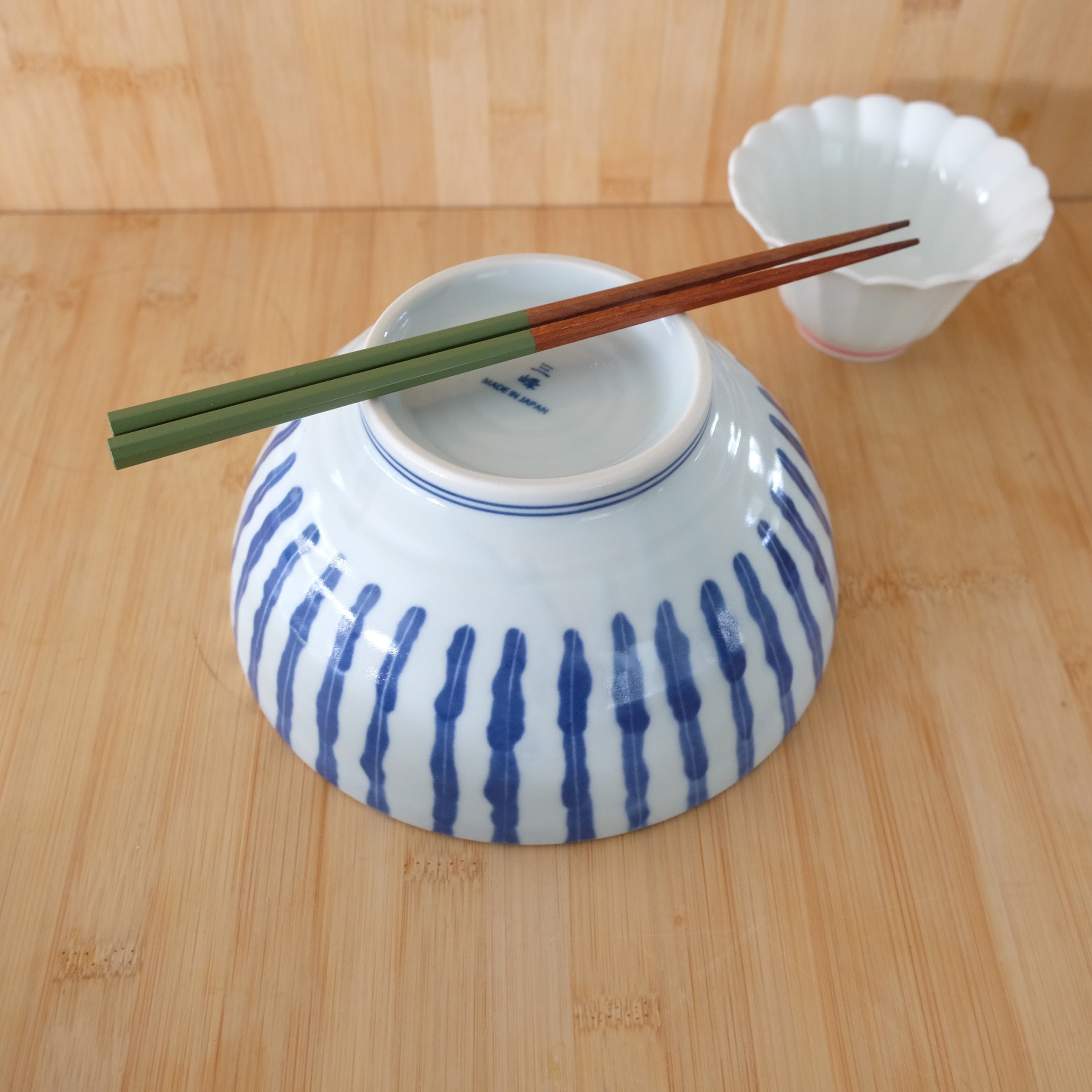 Blue Abstract Striped Noodle Bowl