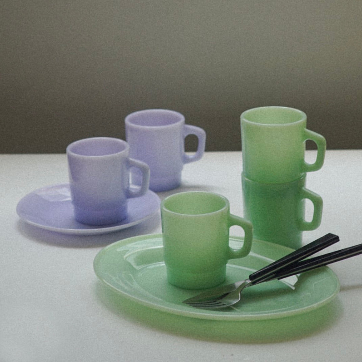 UNS Milk Glass Plates