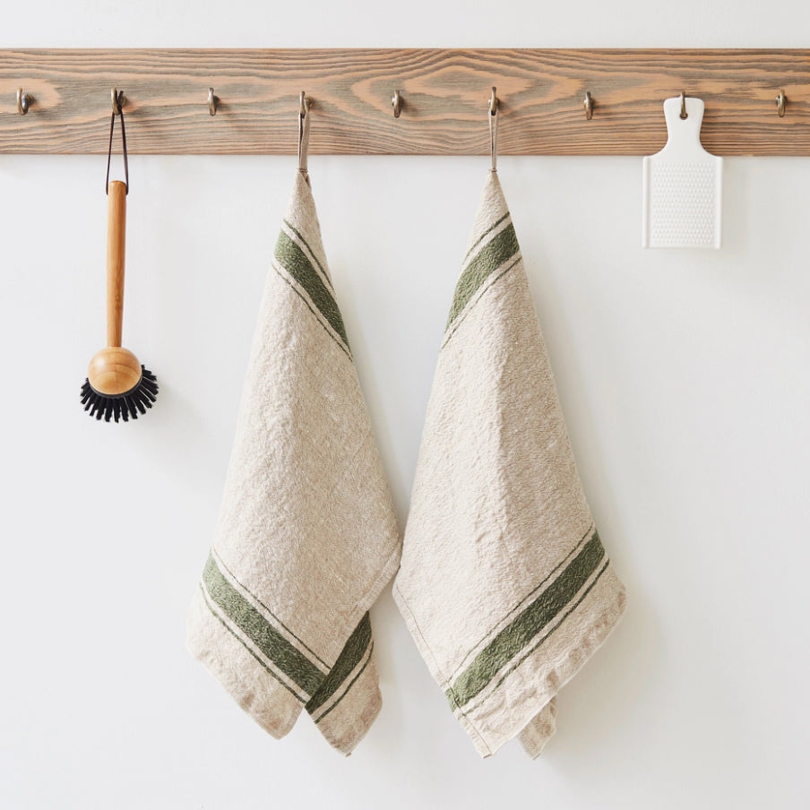 Vintage Style Linen Kitchen Towel (6 Colors)