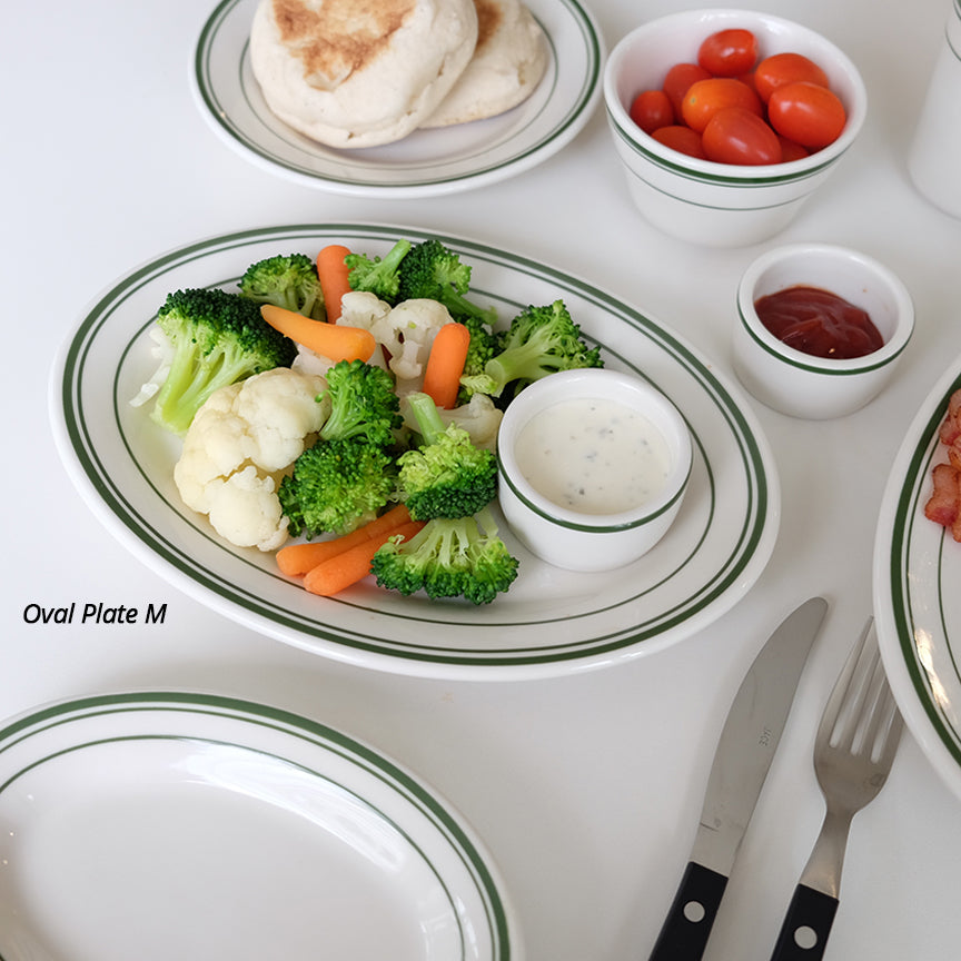 TUXTON Green Bay Oval Plates (5 Sizes)