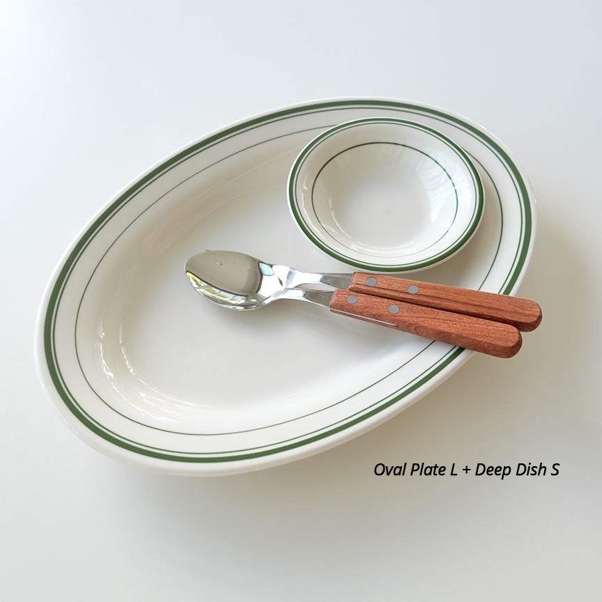 TUXTON Green Bay Oval Plates (5 Sizes)