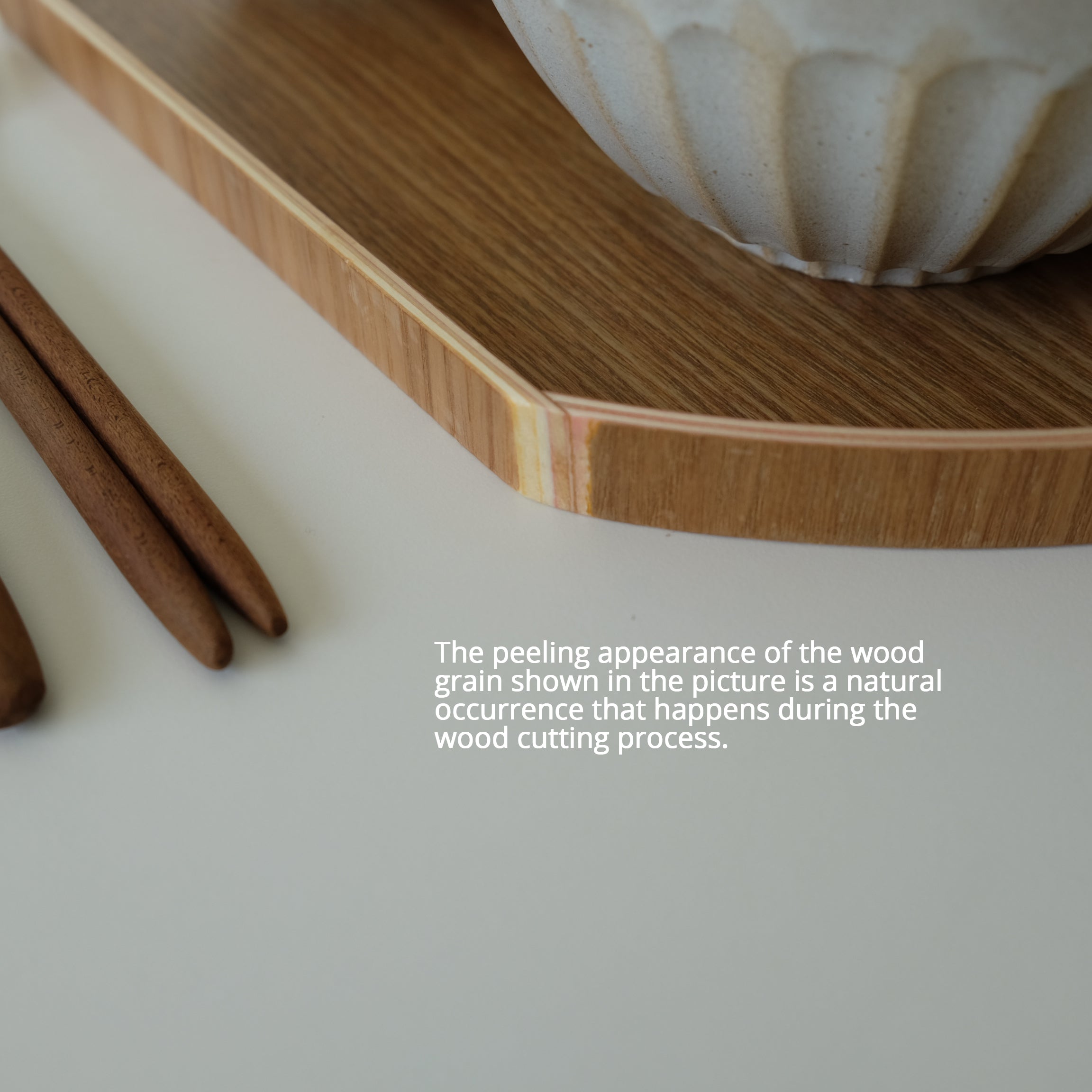 Half Moon Wood Tray - Light Brown