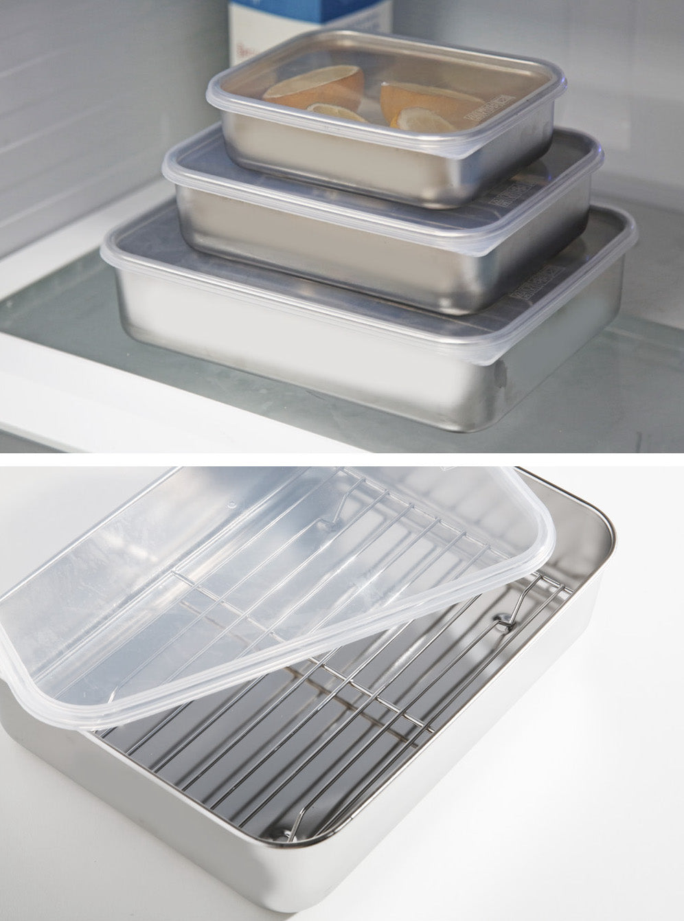 Stainless Steel Airtight Container and Rack Set