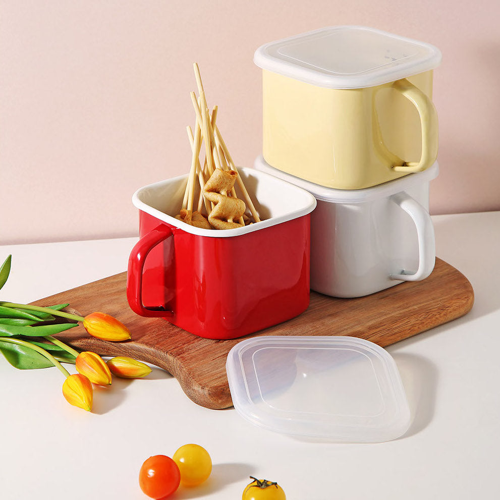 Enamel Canister Pot (2 Sizes)