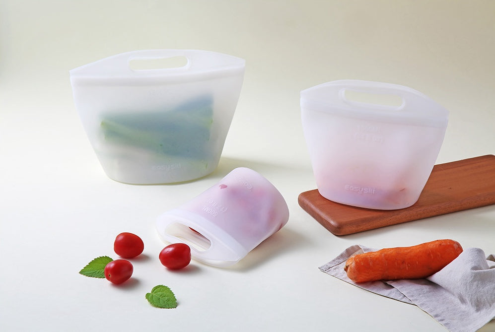 Silicone Zipper Bag with Handle (3p Set)