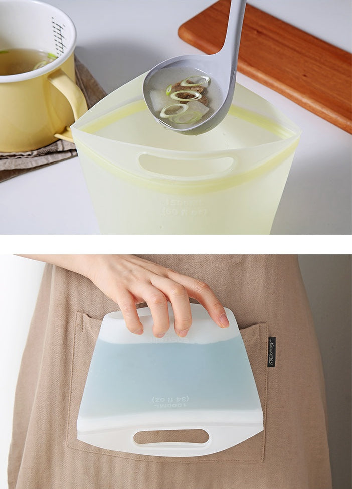 Silicone Zipper Bag with Handle (3p Set)