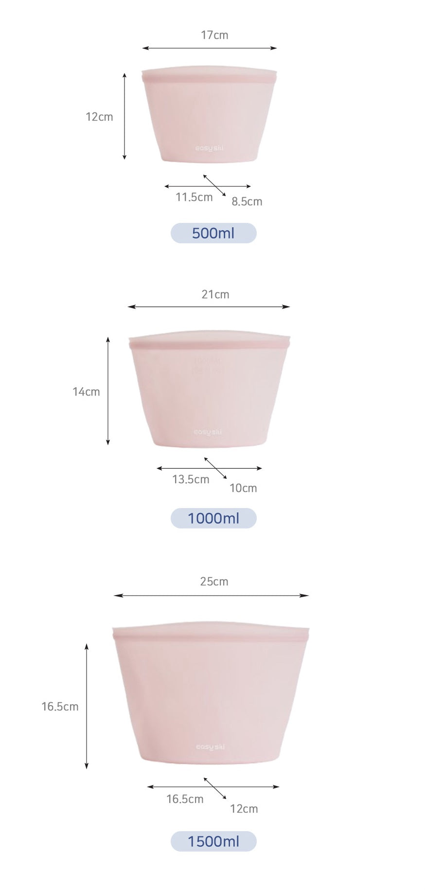 Silicone Zipper Bag (3p Set)