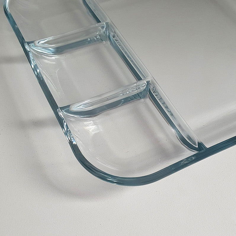 Glass Divided Square Plate