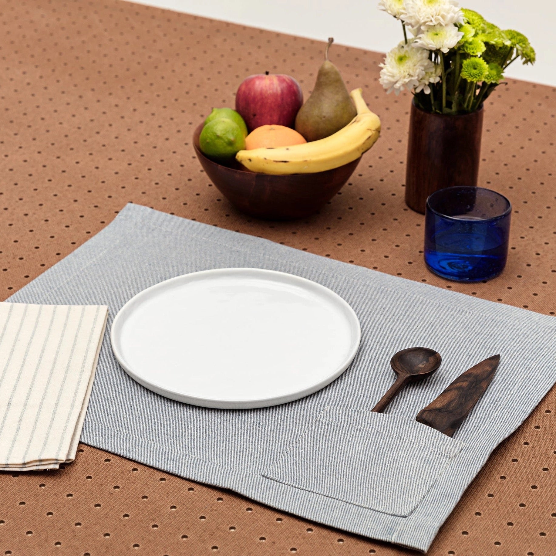 Denim Cloth Placemat with Pocket (Set of 4)