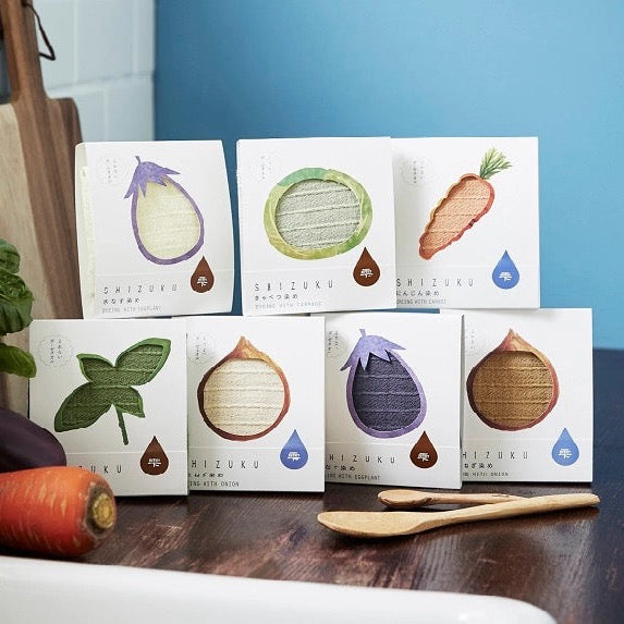 suzuで　マーブルウレタン綿巻タイプヌード6枚組 Shizuku Vegetable Dyed Gauze Towel