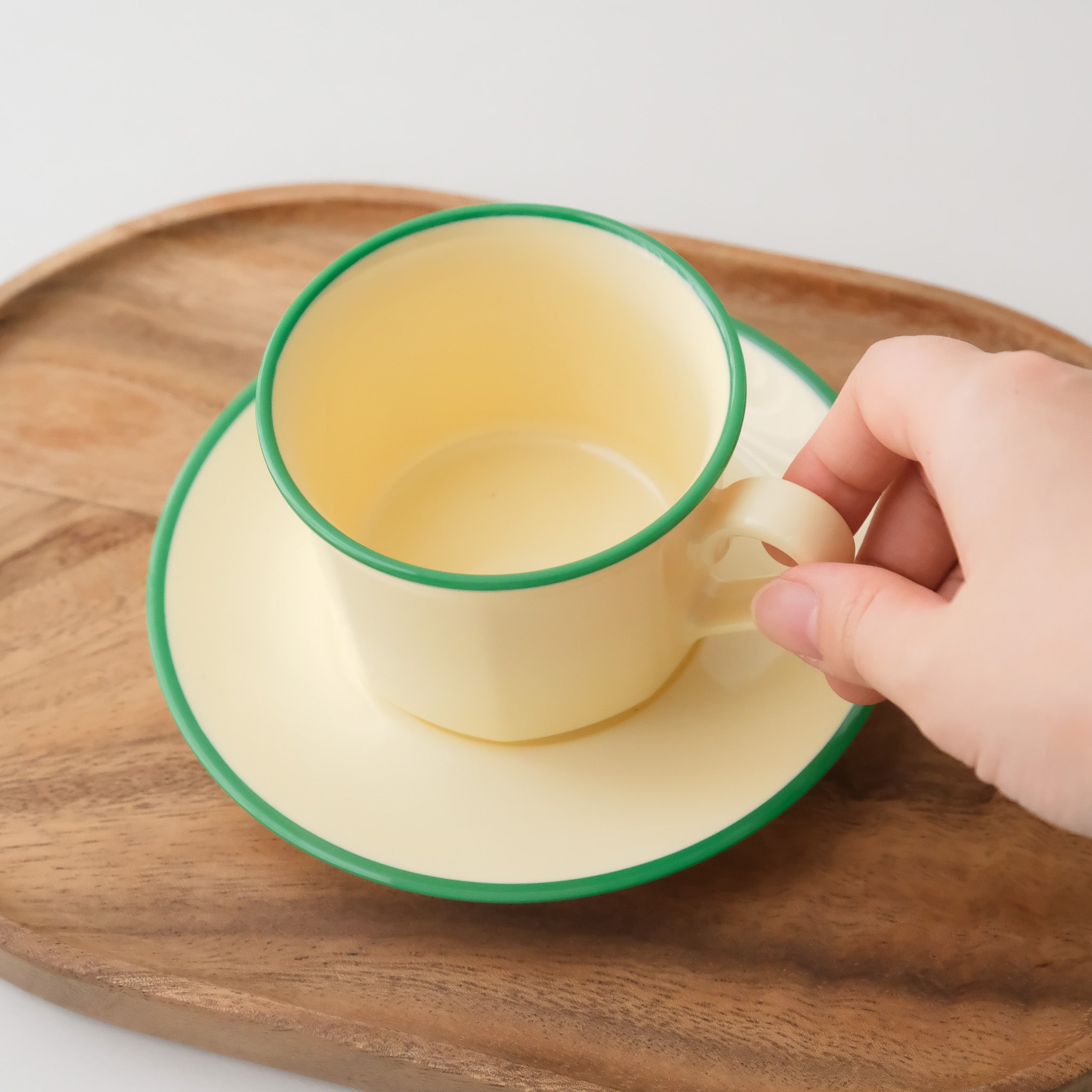 Awaken Melamine Avocado Rim - Coffee Cup