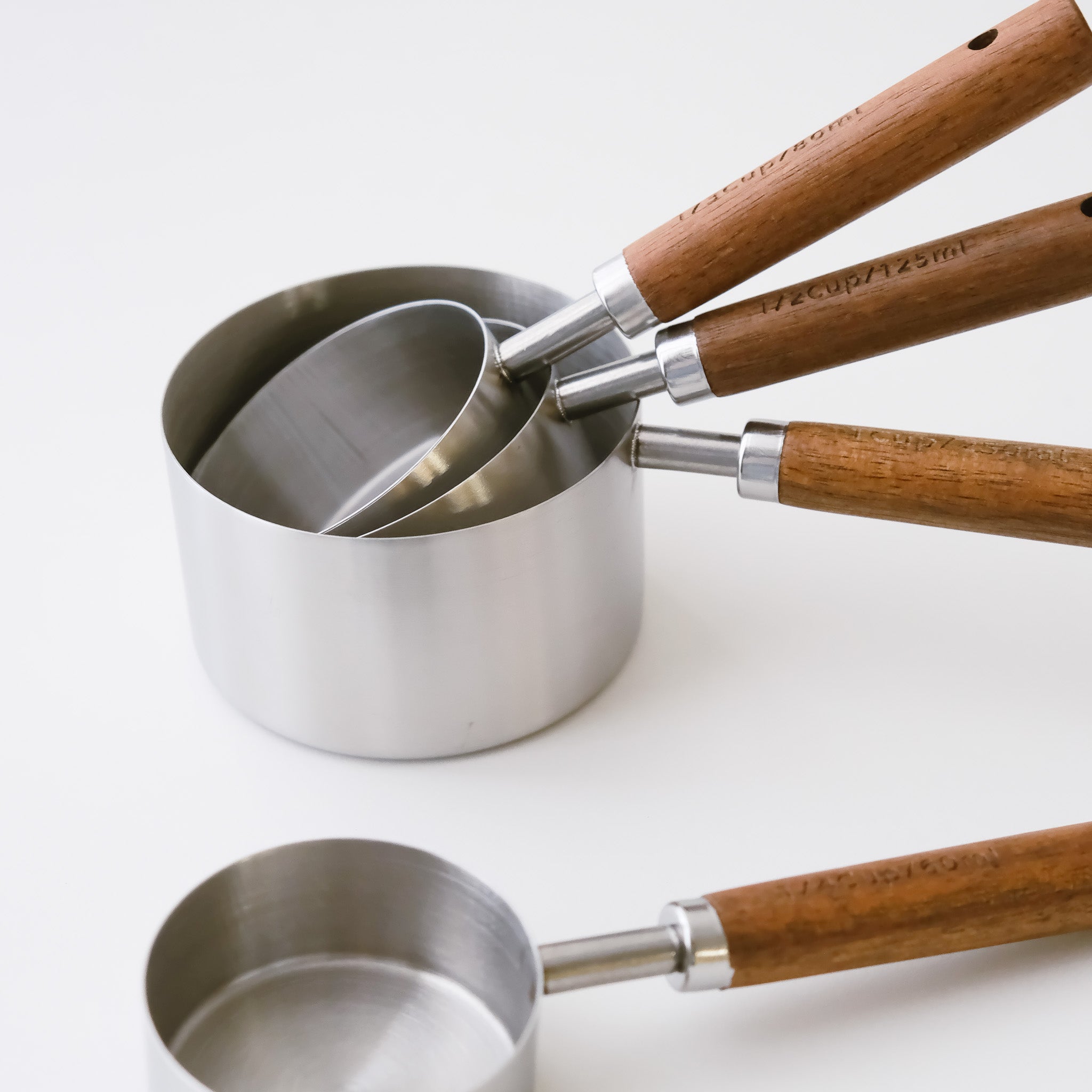 Silver Stainless Steel Measuring Cups & Spoons